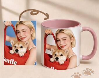 Taza personalizada con retrato de perro: Taza de café personalizada con cara de perro o gato