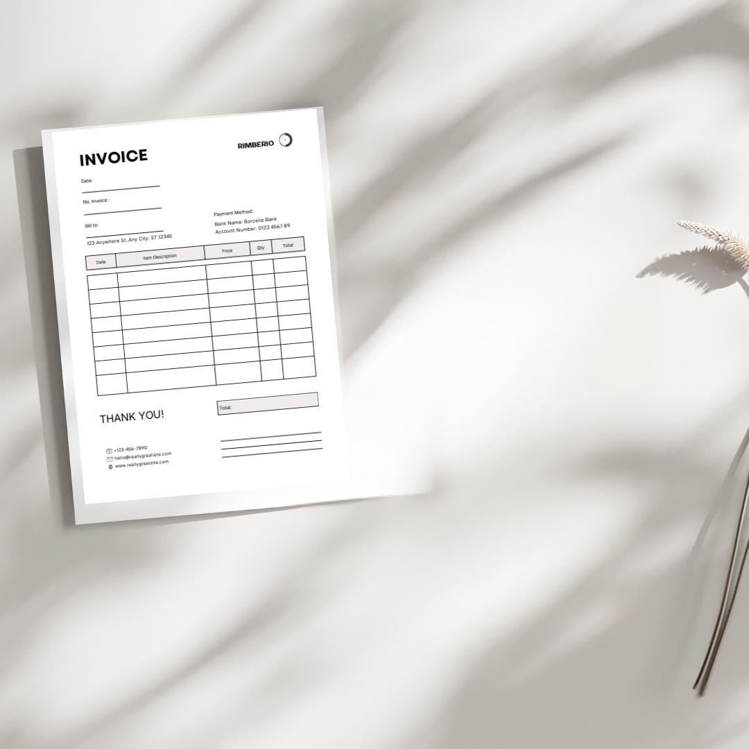 Editable Canva Invoice Template, Small Business Billing Form (instant ...