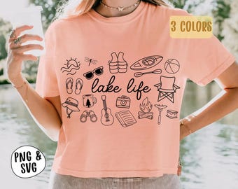 Lake Life SVG PNG, familievakantie png, natuur buiten varen sublimatie
