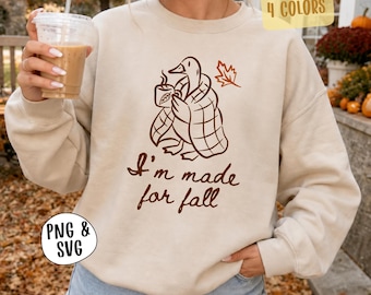 Grappige herfstgans PNG SVG, knusse gans gemaakt voor herfstsublimatie