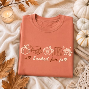 All Booked For Fall PNG SVG, Cozy Autumn Bookish Sublimation, Cute Pumpkin Reader Gift, Fall Book Lover Png image 3