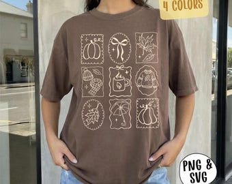 Minimal Autumn Sublimation, Fall Coquette Png Svg, Pumpkin Season Shirt Design