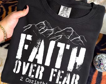 Faith Over Fear PNG SVG, Christian Png, Religious Shirt Png