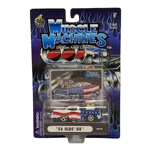 Muscle Machines '56 Olds 88 Stars & Stripes 1:64 Diecast - New MOC 03-45