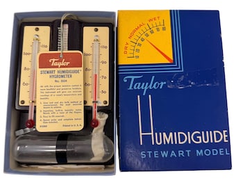 Vintage Taylor Humidiguide Stewart 5534 Hygrometer w/ Box – Sold As Is
