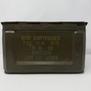 US Military Ammo Can .50 Cal Steel Box 7.62 NATO Surplus Artcraft Olive Drab