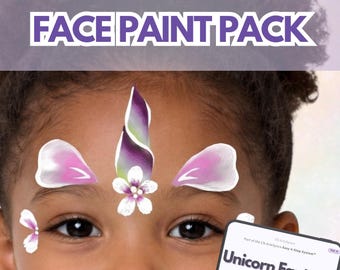 Unicorn Face Paint Designs | 4 Fast Easy Tutorial (Instant Download)