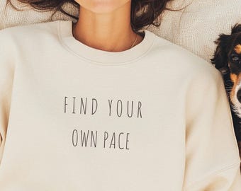 Running jumper, Find Your Pace  sweatshirt | Jogging Motivation, Runner Apparel, jogging shirt