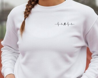 Running Heartbeat Shirt Crewneck Sweatshirt | Running Heart Beat Design, Runner Tee
