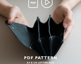 N-LOG | No-Stitch Accordion Wallet PDF Leather Pattern - Digital Download (A4 & US Letter)