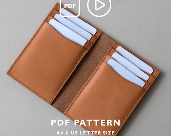 Bifold Card Case Leather Pattern – Curved & Straight PDF Template (Digital Download)
