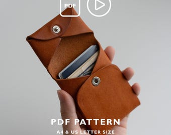N-LOG Minimalist Snap Wallet PDF Leather Pattern | Digital Download A4 and US Letter
