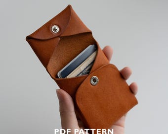 Modello in pelle per portafoglio minimalista N-LOG con chiusura a scatto (PDF) / Download digitale in formato A4 e US Letter