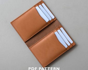 Modello in similpelle per portacarte a due ante – Curvo e dritto – PDF (Download digitale)