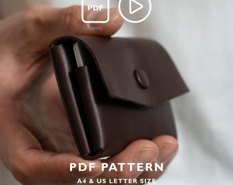 Twin-Pocket Minimalist Wallet Pattern, Slim Snap Leathercraft Template (PDF)