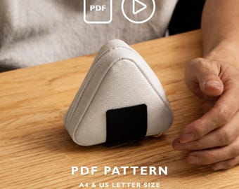 Onigiri Rice Ball Pouch Leather Pattern - PDF Pattern & Video Tutorial