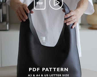 Leather Hobo Bag Pattern | Minimalist Shoulder Bag DIY Template (Digital PDF Download)