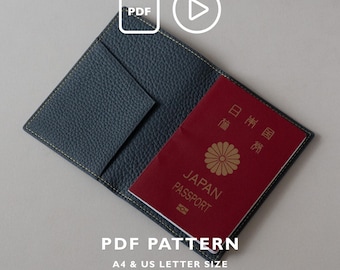 Leather Passport Holder Pattern, Minimalist Travel Wallet Template (PDF Download)