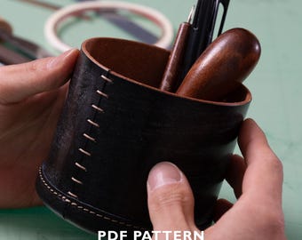 N-LOG / Supporto per utensili e portapenne in pelle - Modello PDF - Download digitale (formato A4 e US Letter)