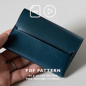 Horizontal Minimalist Wallet PDF Leather Pattern | Digital Download for A4 and US Letter