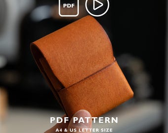 Cross-Fold Minimalist Wallet Pattern, Leathercraft Card Holder Template (PDF)