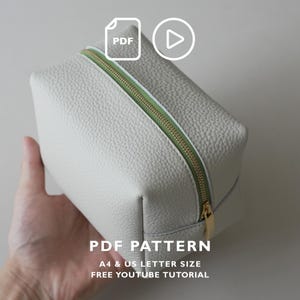Square Zip Pouch Leather Pattern – Minimalist DIY Leathercraft Project (Digital PDF)