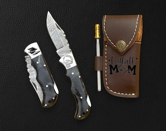 Personalized Football Pocket Knife, Custom Folding Knife for Coach or Player, Team Gift, Senior Night or Graduation Gift
