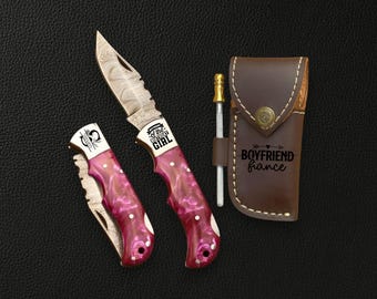 Personalized Engraved Pocket Knife Handmade Mens Gift for Him Boyfriend Groomsmen Wedding Groomsman Gift