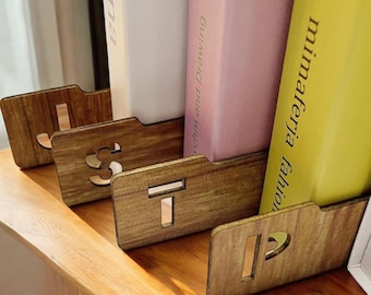 26pcs A-Z Wooden Vinyl Record Dividers, Alphabetical Organizer for Vinyl Records CDs DVDs Books, Durable Letter Separators