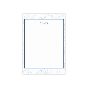 Coastal 4x6 Sticky Note Pad, Navy Blue Border & Blue Shell Design, Beach Office Decor, 50 Sheet Notepad Gift