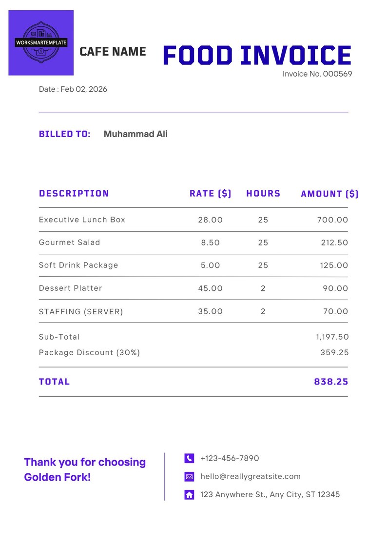 Minimalist Invoice Template | Editable Canva Small Business Form ...