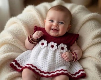 Crochet Baby Dress Pattern PDF 0–3 Months | Easy Newborn Dress | Baby Girl Outfit | Baby Shower Gift | Handmade Baby Clothes DIY Tutorial