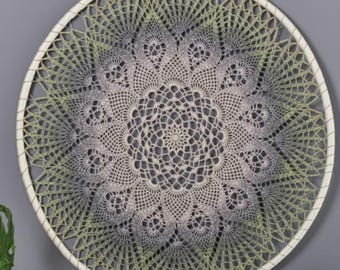 Crochet Doily Dream Catcher Pattern PDF Boho Mandala Wall Hanging, 34 Inch Large Decor, Advanced Tutorial, Instant Digital Download