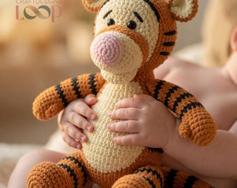 Tiger Amigurumi Crochet Pattern PDF, Plush Jungle Animal Toy, Realistic Tiger Crochet Tutorial, Safari Nursery Decor, Baby Gift