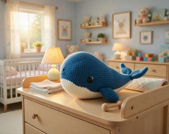 Blauwal Häkelanleitung PDF | Low Sew Amigurumi Wal Plüsch | Einfache Anfänger häkeln Tier | Niedliches Ozean Geschenk DIY