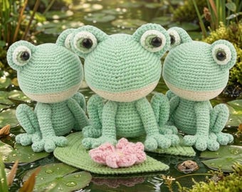 Flower Frog Crochet Pattern PDF | Frog Amigurumi Pattern | Kawaii Frog Plush Toy | Crochet Plush Pattern | Cute Animal PDF Download