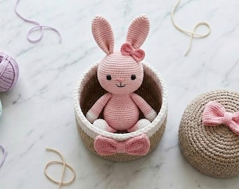 Crochet Bunny Doll Basket Pattern – Amigurumi Rabbit PDF (Beginner Friendly)