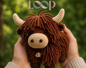 Highland Cow Crochet Pattern PDF | Amigurumi Cow Plushie Tutorial | Farm Animal Crochet Toy | Easy PDF Download