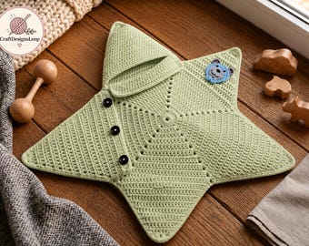 Häkelanleitung für einen Baby-Sternenschlafsack (PDF) – Anleitung für eine Sternendecke für Neugeborene – Geschenk zur Babyparty (digitaler Download)