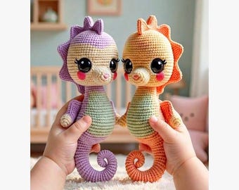 Seahorse Crochet Pattern PDF | Amigurumi Sea Horse Plush Toy | Ocean Animal Crochet Pattern | Baby Shower Gift | Instant Download