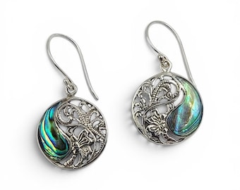 Abalone Yin Yang Earrings