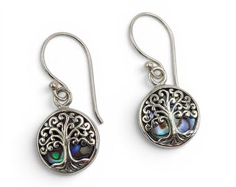 Abalone Tree of Life Earring