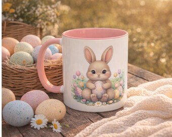 Easter Bunny Egg Mug | Pastel Spring Ceramic Coffee Cup
