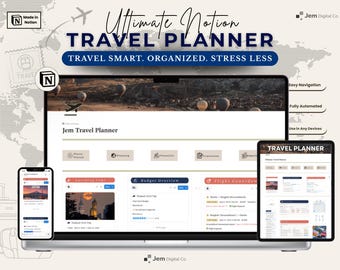 Ultimate Notion Travel Planner | Itinerary, Budget, Packing Tracker (Digital)