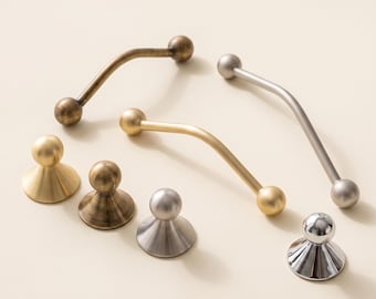 French Style Cabinet Pulls, Ball End Drawer Handles, Curved Dresser Pulls, Wardrobe Handles, Kitchen Cabinet Hardware, Furniture Knobs