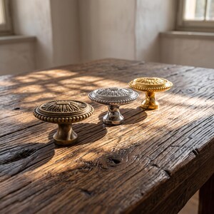 Vintage Ornate Cabinet Knob, Decorative Round Drawer Pull, Single Hole Dresser Knob, European Style Kitchen Cupboard Furniture Hardware