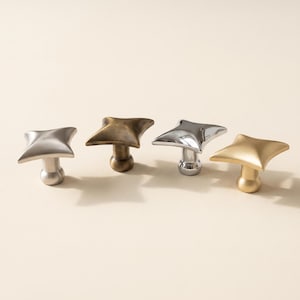 Modern Star Cabinet Knob, Single Hole Drawer Pull, Geometric Dresser Knob, Kitchen Cupboard Handle, Furniture Hardware, Decorative Door Knob