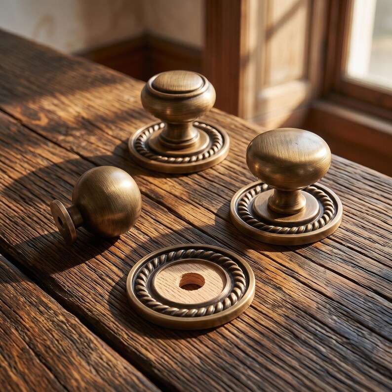 Vintage-Schrankknöpfe, runde Schubladenknöpfe, Kommodenknöpfe, Küchenschrankbeschläge, Schranktürknöpfe, Waschtischknöpfe, Möbelbeschläge Bild 6