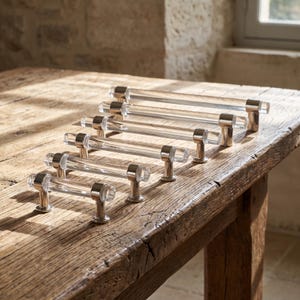 Acrylic Cabinet Pulls, Clear Drawer Handles, Modern Dresser Pulls, Kitchen Cupboard Handles, Vanity Hardware, Contemporary Furniture Pulls