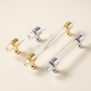 Acrylic Cabinet Pulls, Clear Drawer Handles, Modern Dresser Pulls, Kitchen Cupboard Handles, Vanity Hardware, Contemporary Furniture Pulls
